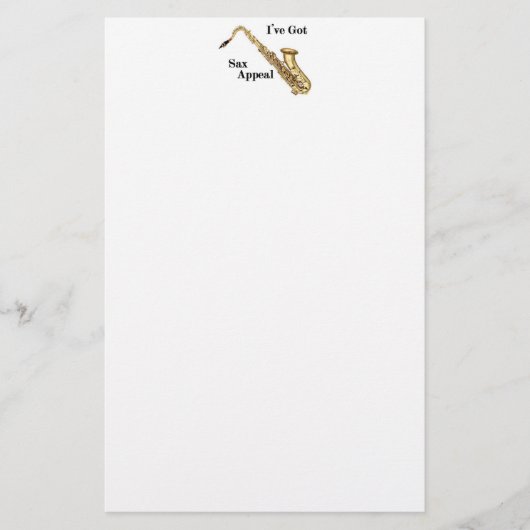 Saxophone Stationery Briefpapier (Vorderseite)