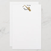 Saxophone Stationery Briefpapier (Vorne/Hinten)