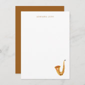 Saxophone Stationery - Personalisierte Saxophone-K Mitteilungskarte (Vorne/Hinten)