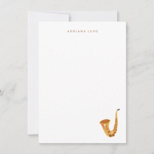 Saxophone Stationery - Personalisierte Saxophone-K Mitteilungskarte (Vorderseite)