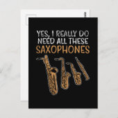 Saxophone Types Postkarte (Vorne/Hinten)