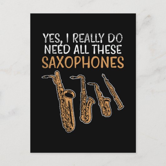 Saxophone Types Postkarte (Vorderseite)