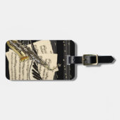 Saxophone u. Klavier-Musik personalisiert Gepäckanhänger (Vorderseite horizontal)