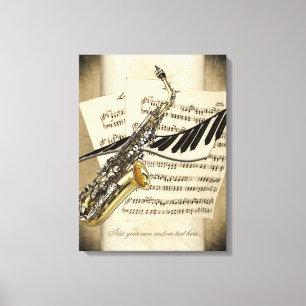 Saxophone-u. Klavier-personalisierte Wand-Leinwand Leinwanddruck