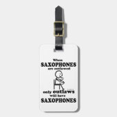 Saxophone verboten gepäckanhänger (Vorderseite vertikal)