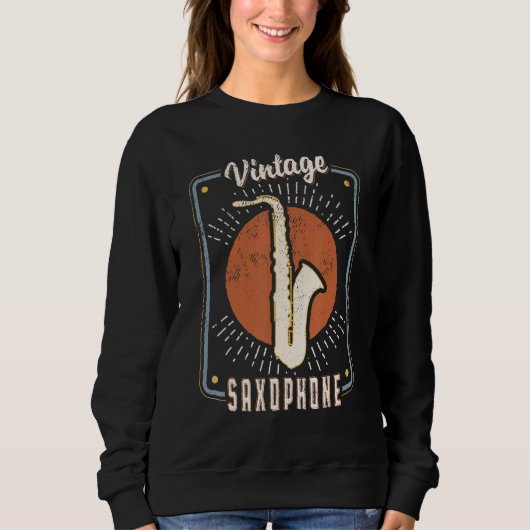 Saxophone Vintage Retro Classic Music Love Sweatshirt (Vorderseite)