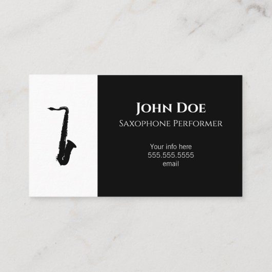 Saxophone Visitenkarten Visitenkarte (Rückseite)