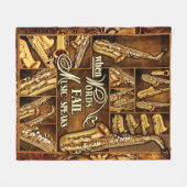 SAXOPHONE - WENN WÖRTER MUSIKSPRECHEN VERSAGT WERD FLEECEDECKE (Vorderseite (Horizontal))