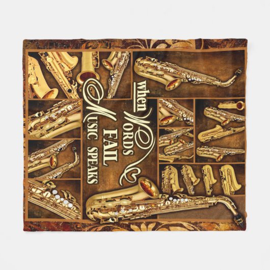 SAXOPHONE - WENN WÖRTER MUSIKSPRECHEN VERSAGT WERD FLEECEDECKE (Vorderseite (Horizontal))