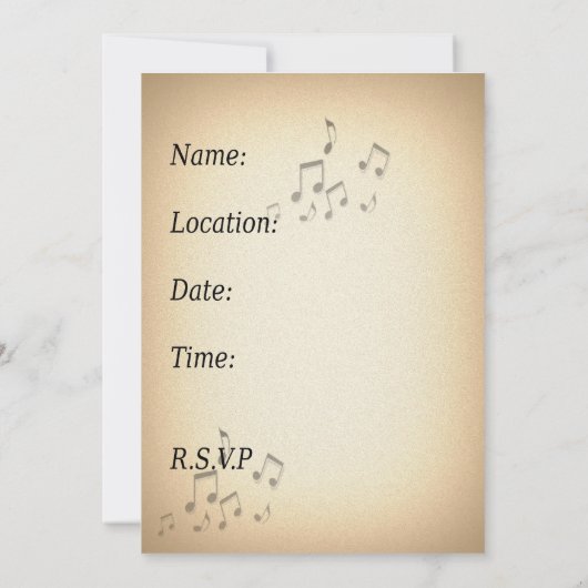 Saxophoneinladung Karten (Rückseite)