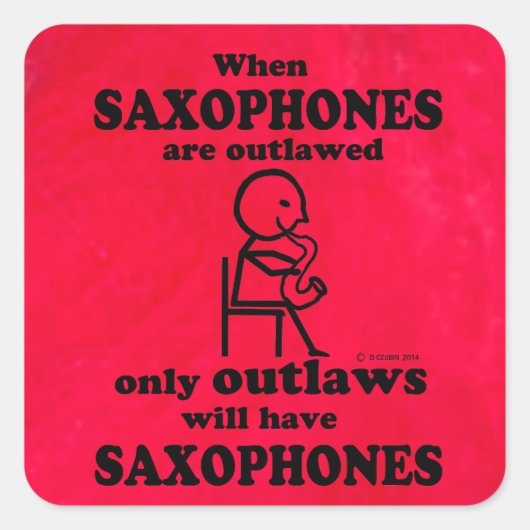 Saxophones-Aufkleber Quadratischer Aufkleber (Vorderseite)