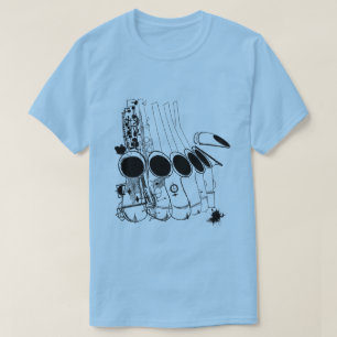 Saxophones Jazz Vintag Illustration T-Shirt