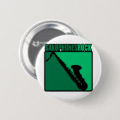 Saxophones Rock! Button (Vorne & Hinten)