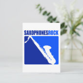 Saxophones Rock! Postkarte (Stehend Vorderseite)