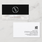 Saxophonist Bold Silver SAxophone Icon Elegant Visitenkarte (Vorne/Hinten)