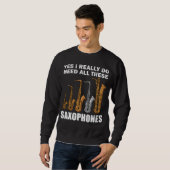 Saxophonist gibt Jazzmusikgeschenk Frauen Saxophon Sweatshirt (Vorne ganz)