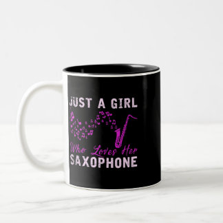 Saxophonist Girl Women Gift Jazz Musik Saxophon Zweifarbige Tasse