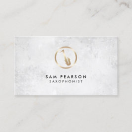 Saxophonist Gold Saxophon Icon Business Card Visitenkarte