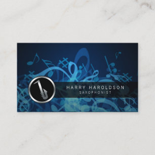 Saxophonist, kühne saxophone Icon Business Card Visitenkarte