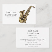 Saxophonist Musician Music Teacher Visitenkarte (Vorne/Hinten)