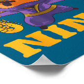 Saxophonist Ninja Saxophone Smile Poster (Ecke)