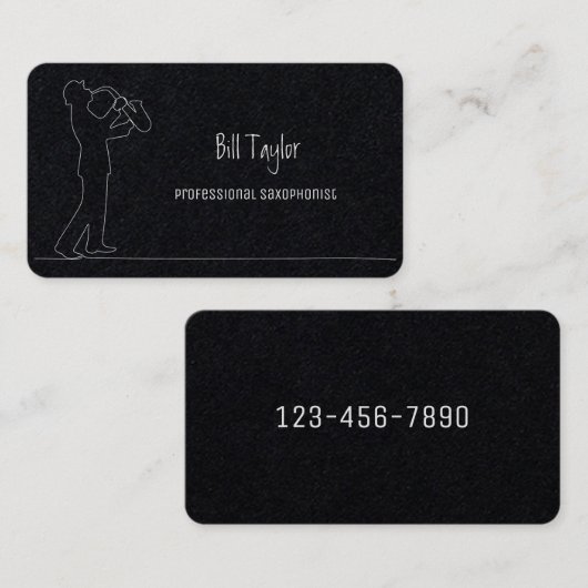 Saxophonist Premium Visitenkarte (Vorne/Hinten)