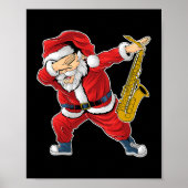Saxophonist Santa Claus Saxophone Jazz und Blues M Poster (Vorne)