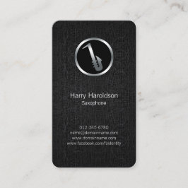 Saxophonist Saxophone Icon Grunge BusinessCard Visitenkarte