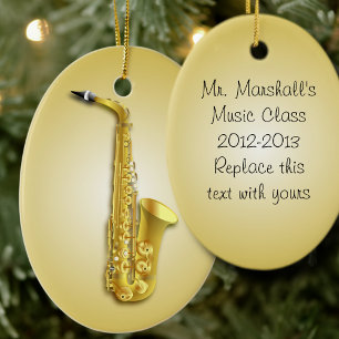 Saxophonmusiker schmücken mit individuellem Text Keramik Ornament