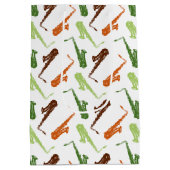 Saxophonmuster Mittlere Geschenktüte (Rückseite)