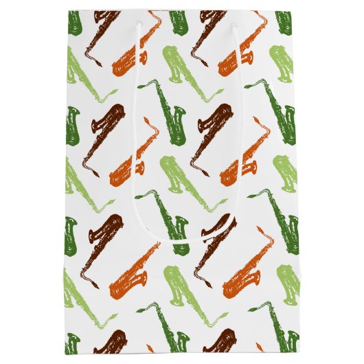 Saxophonmuster Mittlere Geschenktüte (Rückseite)