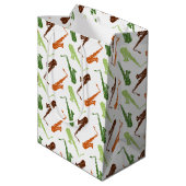 Saxophonmuster Mittlere Geschenktüte (Rückseite Schrägansicht)