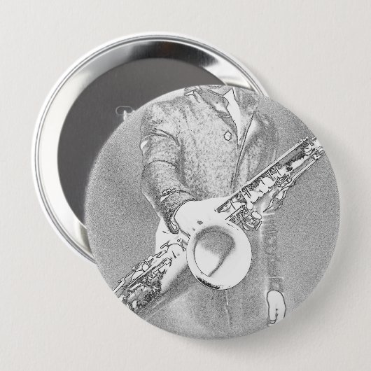 Saxophonspieler Button (Vorne & Hinten)