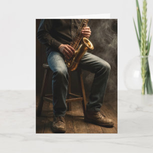 Saxophonspieler im Ruhestand Karte
