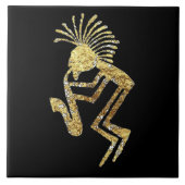 Saxophonspieler Petroglyphe Fliese (Vorderseite)