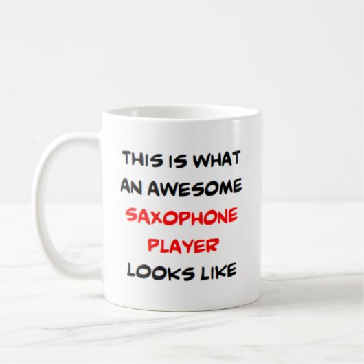 Saxophonspieler, phantastisch kaffeetasse (Links)