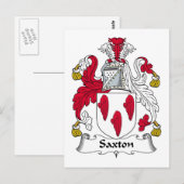 Saxton-Familienwappen Postkarte (Vorne/Hinten)