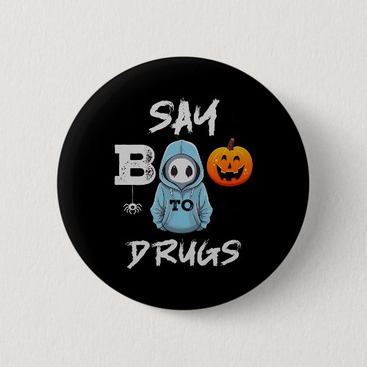Say Boo to Drugs Funny Halloween Red Ribbon Woche Button (Vorderseite)