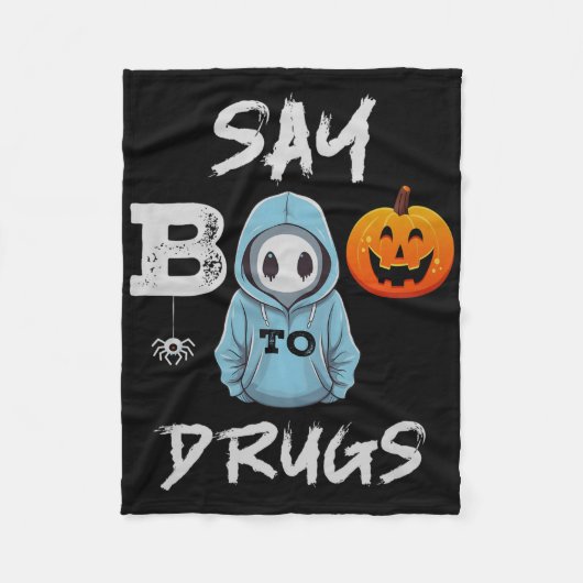 Say Boo to Drugs Funny Halloween Red Ribbon Woche  Fleecedecke (Vorderseite)