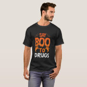 Say Boo To Drugs   Halloween Red Ribbon Week Aware T-Shirt (Vorne ganz)