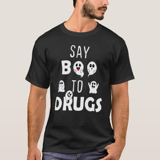 Say Boo To Drugs Red Ribbon Week   Ghosts Hallowee T-Shirt (Vorderseite)