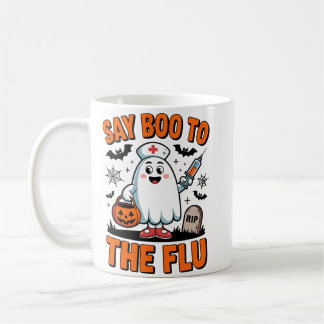 Say Boo zum Griechisch Funny Halloween Nurse Docto Kaffeetasse
