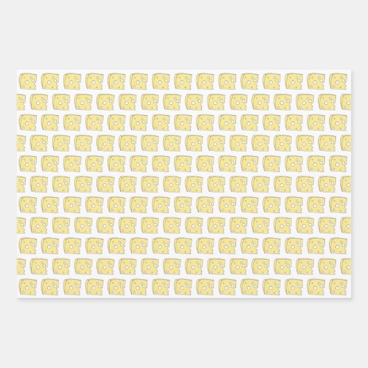 Say Cheese Brie Mozzarella Swiss Cheese Wedges Geschenkpapier Set (Vorderseite 3)