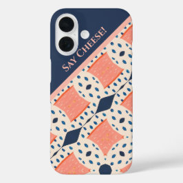 "Say Cheese" Fun & Funky Bio Muster iPhone 16 Hülle