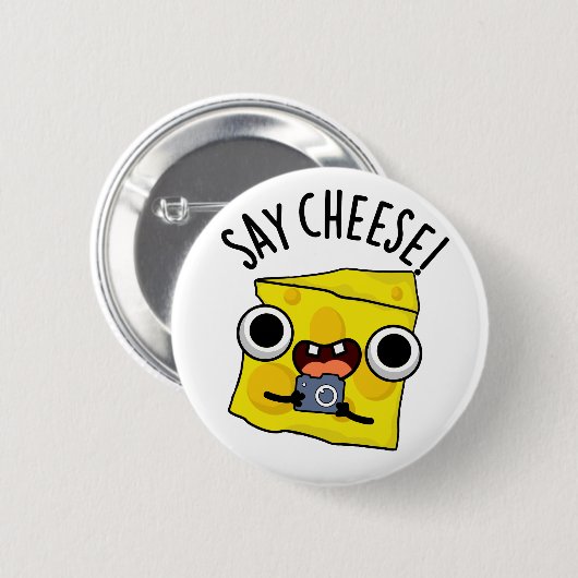 Say Cheese Funny Fotograf Pun Button (Vorne & Hinten)
