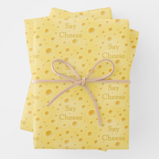 "Say Cheese" Holey Swiss Cheese Customizable Geschenkpapier Set (Beispiel)