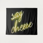 Say Cheese Neon Lights Wandteppich (Vorderseite (Horizontal))