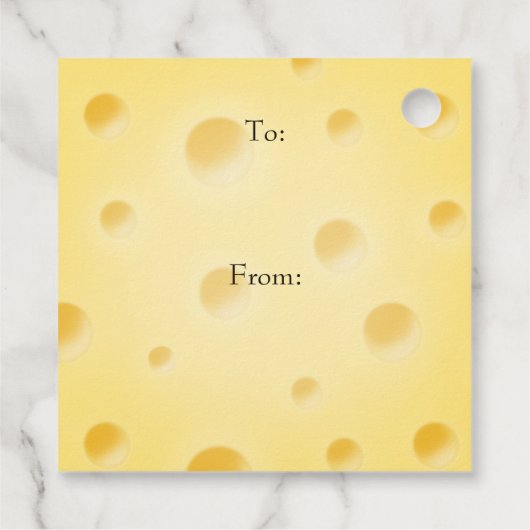 "Say Cheese" Niedlicher, kutomizierbarer Gelbkäse Geschenkanhänger (Rückseite)