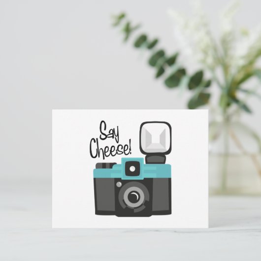 Say Cheese Postkarte (Stehend Vorderseite)