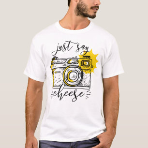 "Say Cheese" Retro Camera Fotograf Fotografie T-Shirt